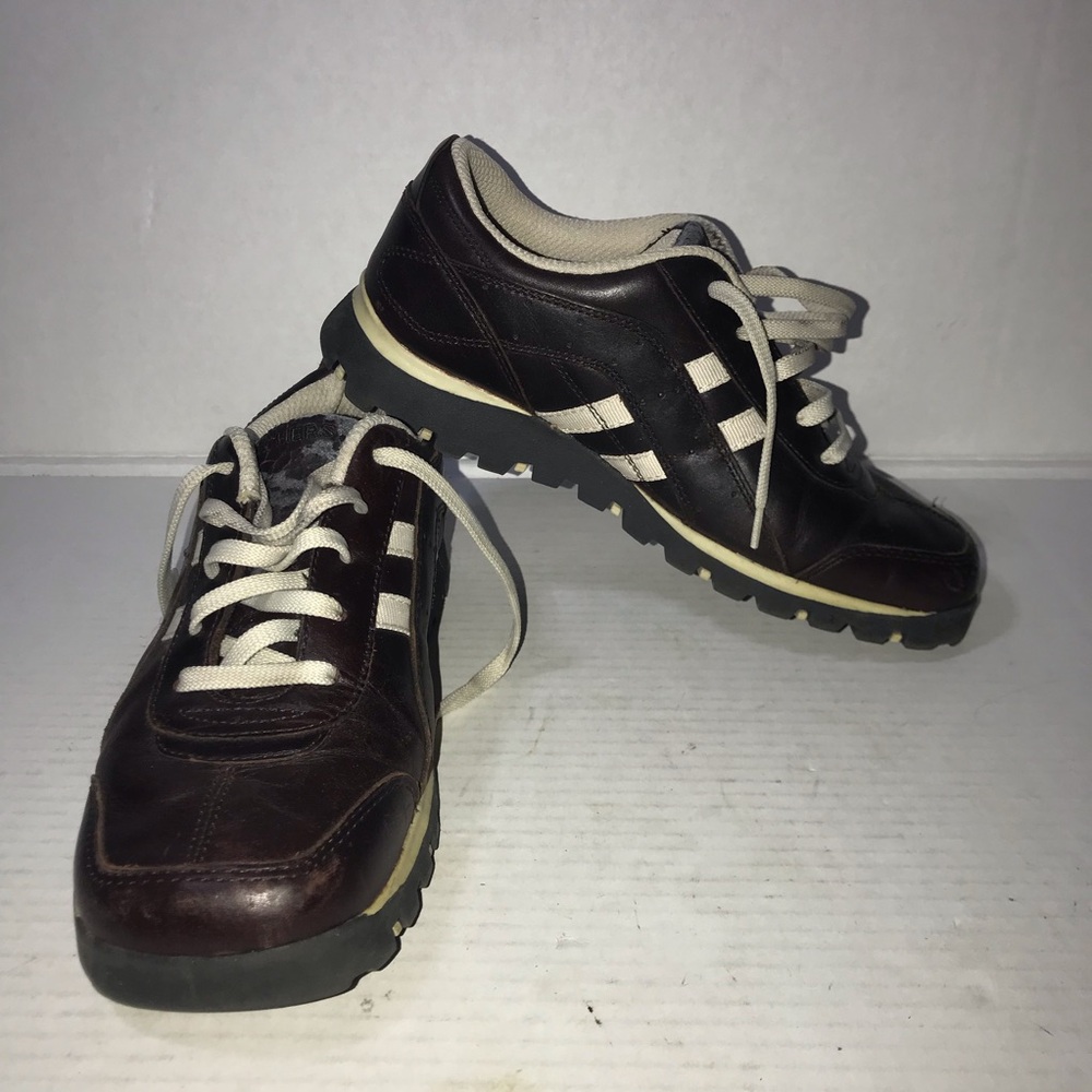 Womans Vtg Sketchers 90s Y2K Jammers Dark Brown Oxford Size 8.5